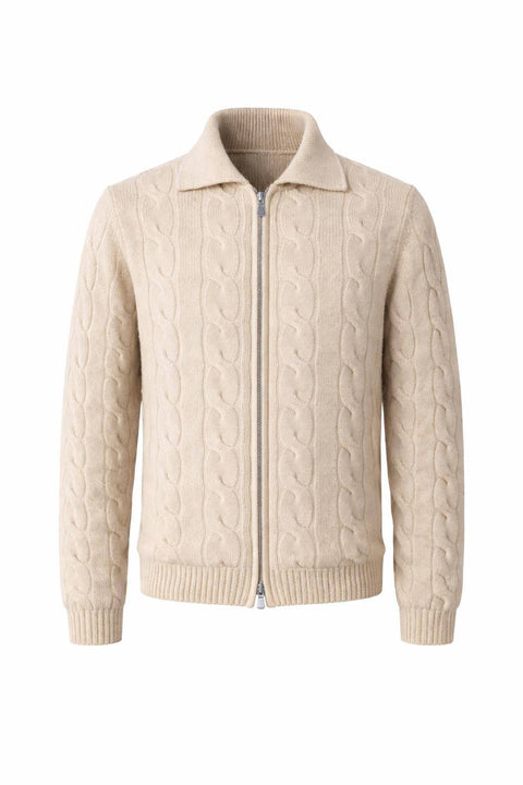 Cable-Knit Cashemire Ivory Sweater