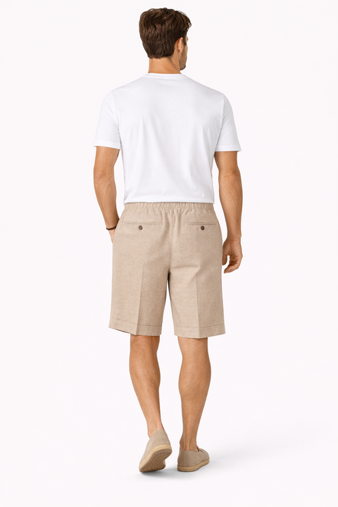 Beige Linen Shorts
