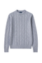 Light Grey Cable Cashmere Sweater