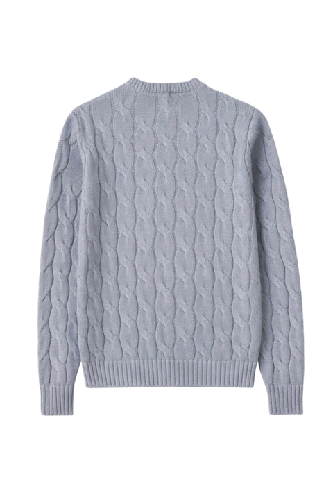 Light Grey Cable Cashmere Sweater