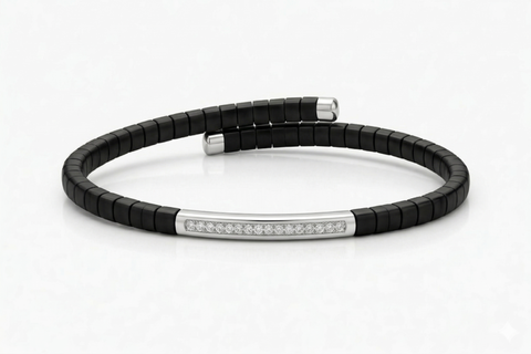 Black Pavé Bar Bracelet