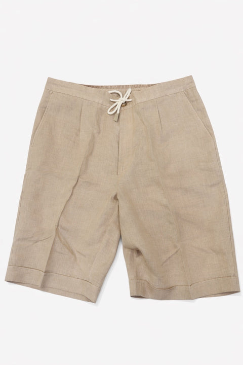 Beige Linen Shorts