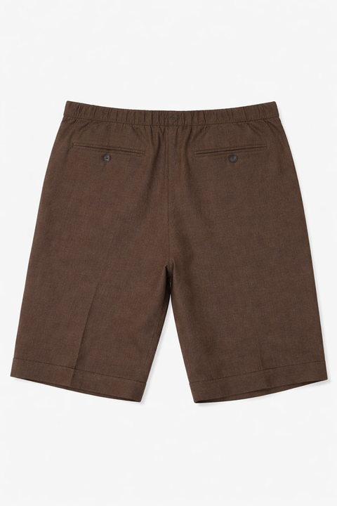 Dark Brown Linen Shorts