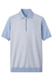 Riviera Zip Polo - Sky Blue