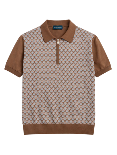 Riviera Zip Polo - Brown