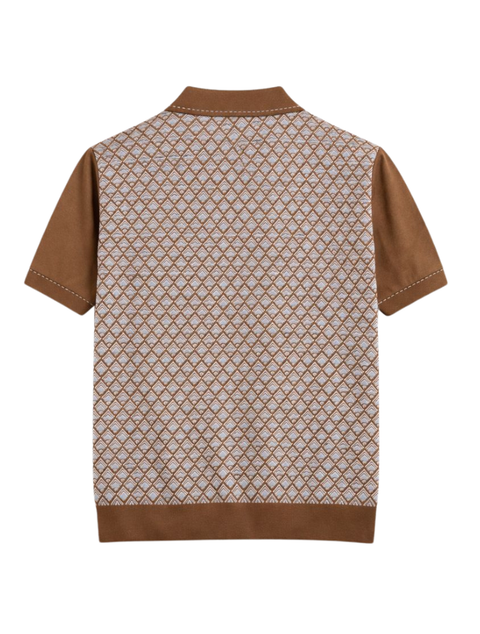 Riviera Zip Polo - Brown