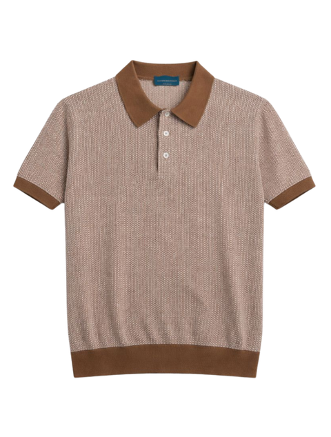 Portofino Jacquard Polo Brown