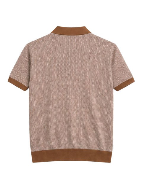 Portofino Jacquard Polo Brown