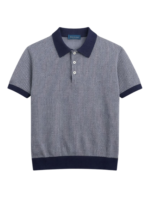 Portofino Jacquard Polo - Navy