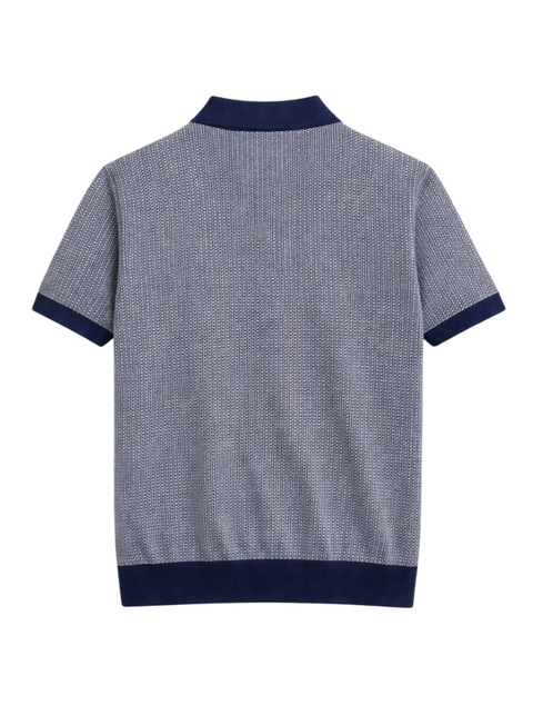 Portofino Jacquard Polo - Navy