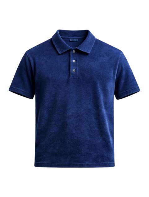 Navy Blue Terry Polo Shirt