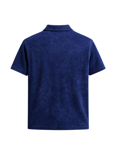 Navy Blue Terry Polo Shirt