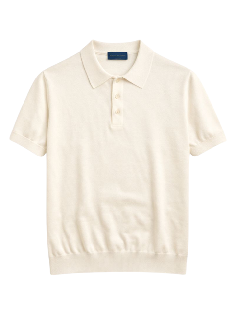 Cream Cotton Tennis Polo