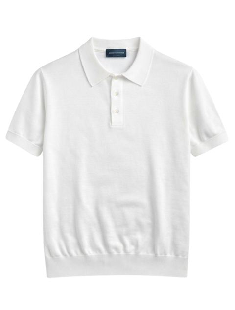 White Cotton Tennis Polo