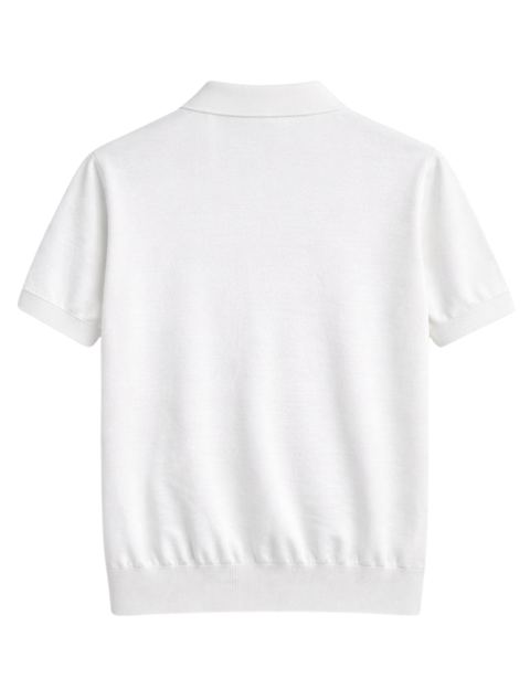 White Cotton Tennis Polo