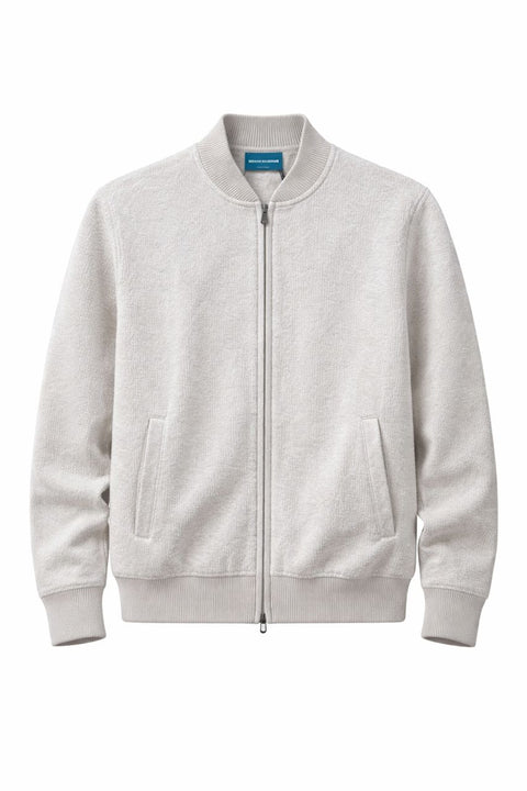 Light Grey Cashmere Zip Jacket