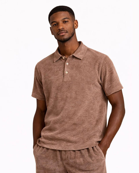 Brown Terry Polo Shirt