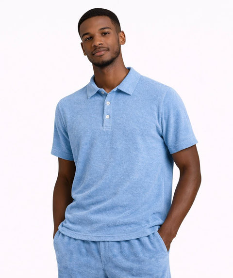 Sky Blue Terry Polo Shirt