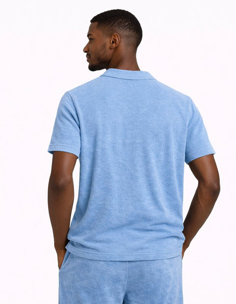 Sky Blue Terry Polo Shirt