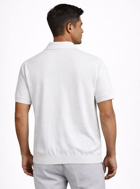 White Cotton Tennis Polo