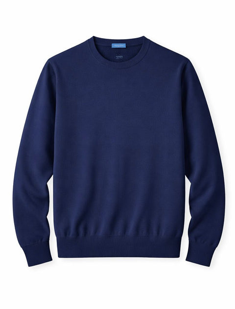 Round-Neck Knit Sweater - Navy