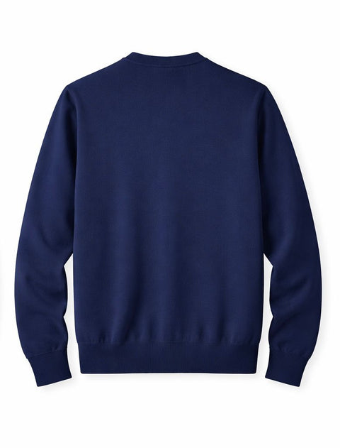 Round-Neck Knit Sweater - Navy