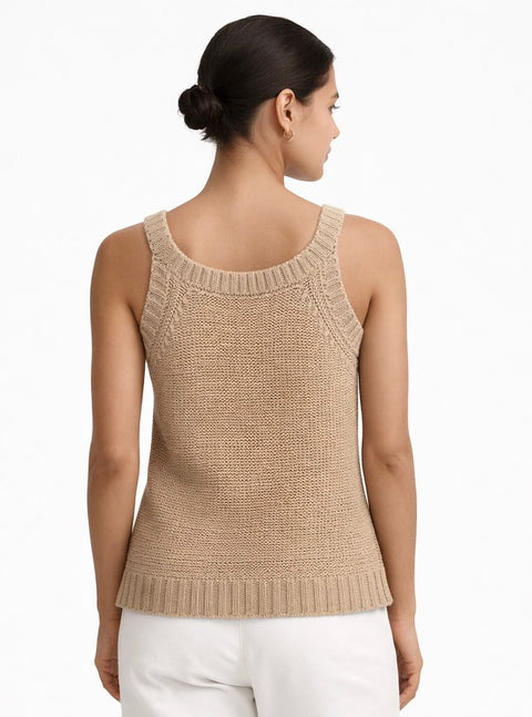 Camel Brushed Knit Tank Top