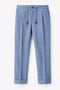 Sky Blue Linen Tailored Trousers