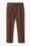 Brown Linen Trousers with Side Pockets