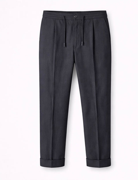 Black Linen Tailored Trousers