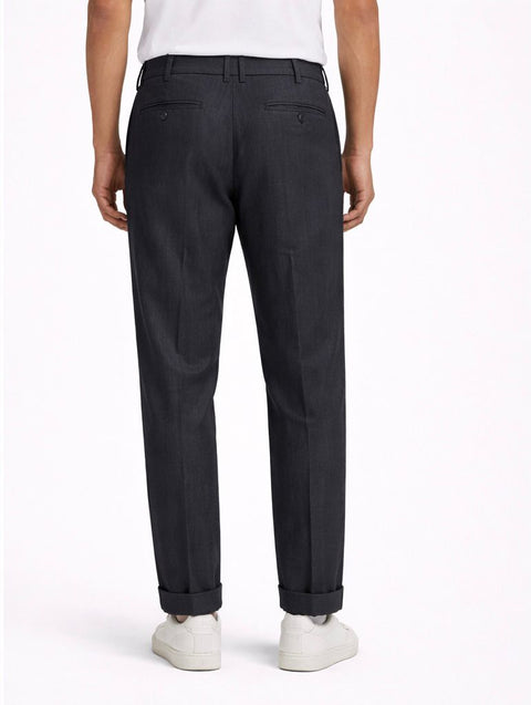Black Linen Tailored Trousers