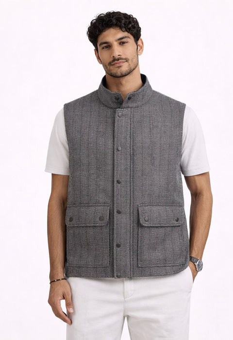 Grey Tailored Gilet