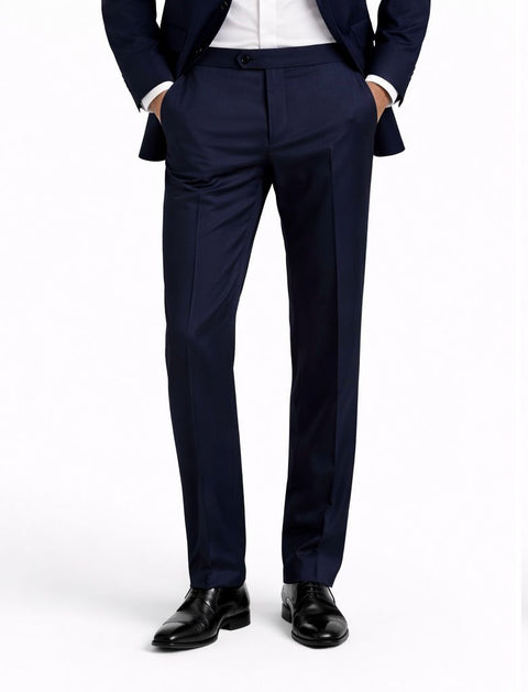Tailored Wool Trousers - Navy