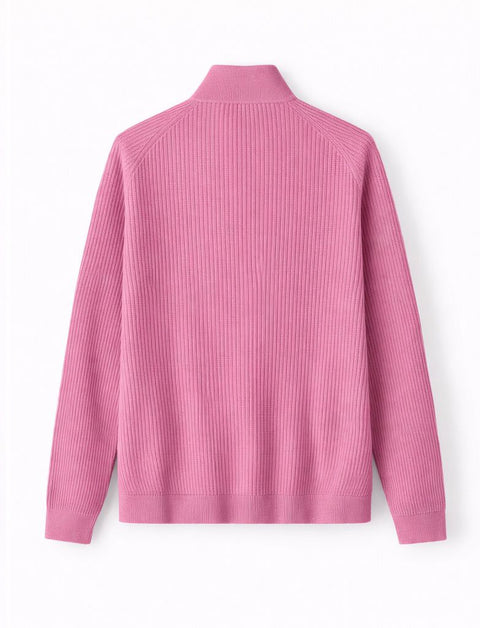 Cashmere Full-Zip Knit Rose