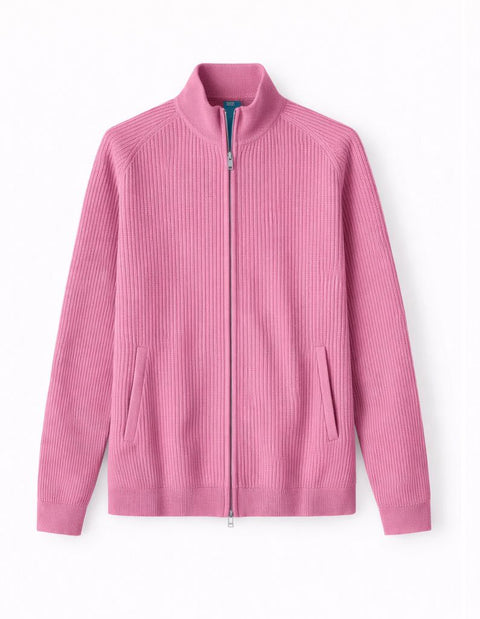 Cashmere Full-Zip Knit Rose