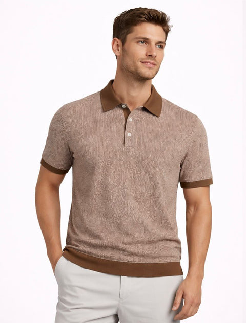 Portofino Jacquard Polo Brown