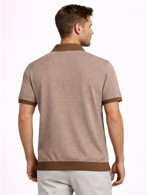 Portofino Jacquard Polo Brown