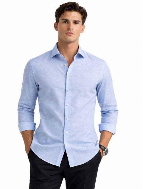Light Blue Cotton Poplin Shirt