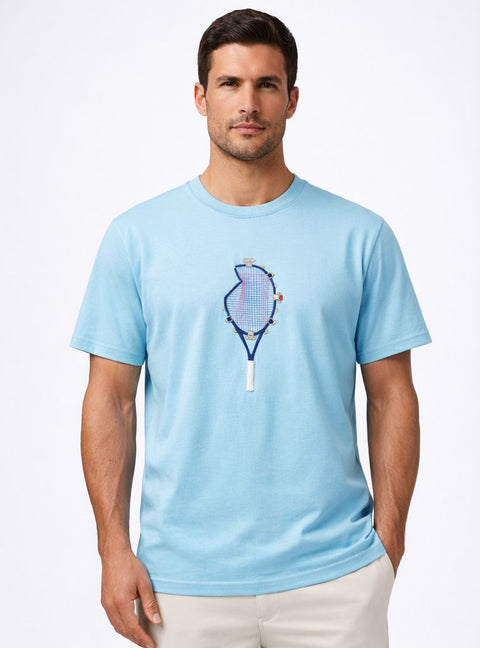 Racquet Graphic T-Shirt - Tiffany Blue