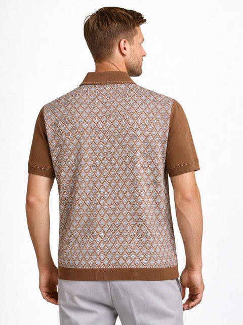 Riviera Zip Polo - Brown