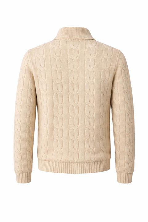 Cable-Knit Cashmere Ivory Sweater